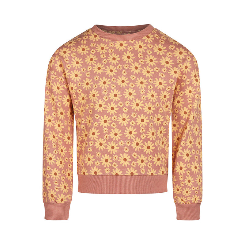 Meisjes Sweater dropped shoulder van Koko Noko in de kleur  Dark old pink in maat 128.