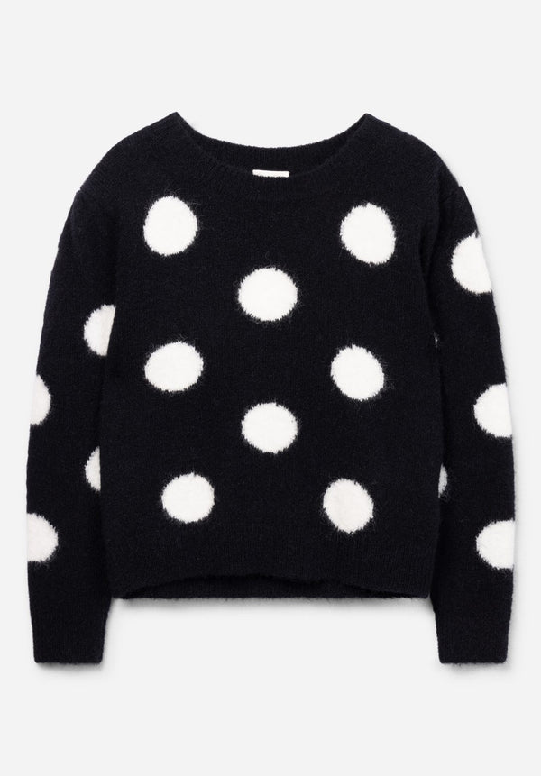 Meisjes Sweater ORIS DOTS van Aaiko Girls in de kleur BLACK in maat 176.