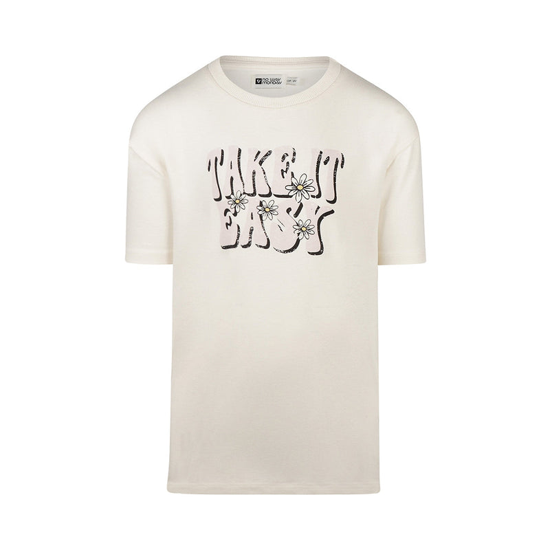 Meisjes T-shirt ss loose fit van No Way Monday in de kleur  Off white in maat 164.