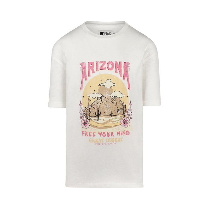 Meisjes T-shirt ss loose fit van No Way Monday in de kleur  Off white in maat 164.