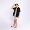 Jongens Blouse ss van No Way Monday in de kleur Black in maat 164.
