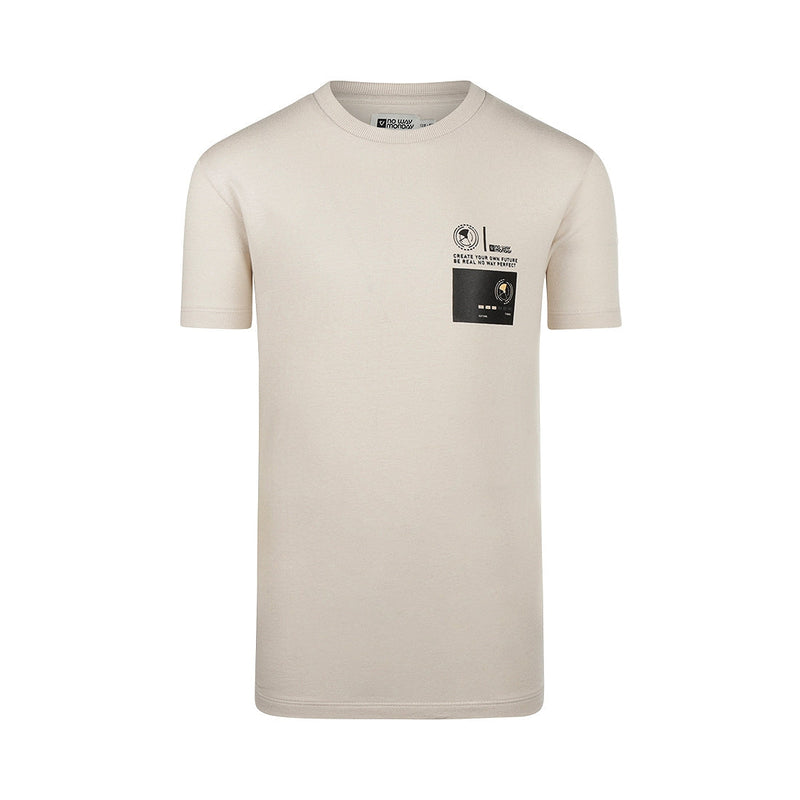 Jongens T-shirt ss van No Way Monday in de kleur Beige in maat 164.