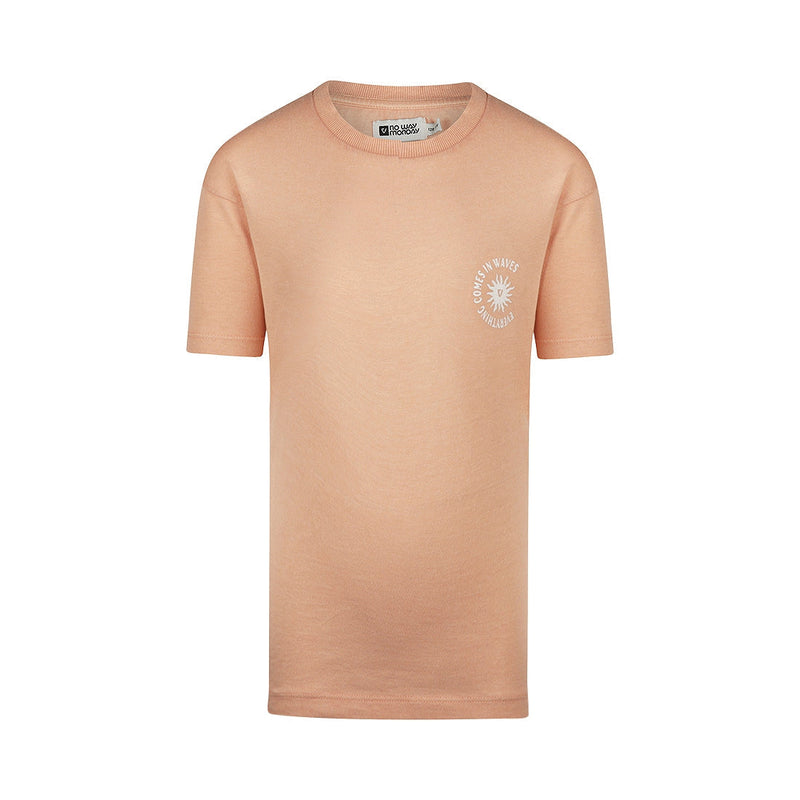 Jongens T-shirt ss loose fit dropped shoulder van No Way Monday in de kleur Soft orange in maat 164.