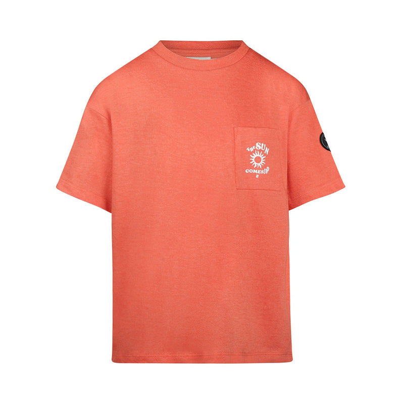 Jongens T-shirt ss loose fit dropped shoulder van No Way Monday in de kleur Bright red in maat 164.