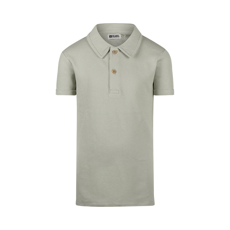 Jongens Polo ss van No Way Monday in de kleur Light faded green in maat 164.