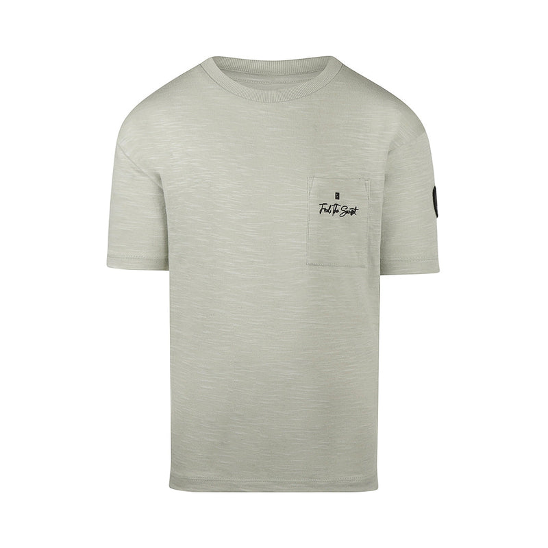 Jongens T-shirt ss loose fit dropped shoulder van  in de kleur Light faded green in maat 164.