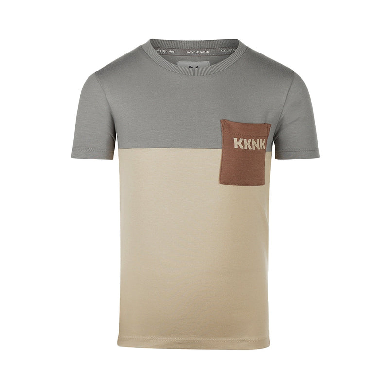 Jongens T-shirt ss van Koko Noko in de kleur Grey in maat 128.