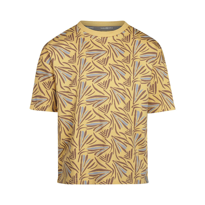Jongens T-shirt ss loose fit dropped shoulder van Koko Noko in de kleur Yellow in maat 128.