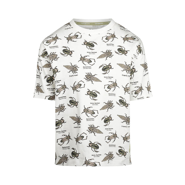 Jongens T-shirt ss loose fit dropped shoulder van Koko Noko in de kleur  Off white in maat 128.