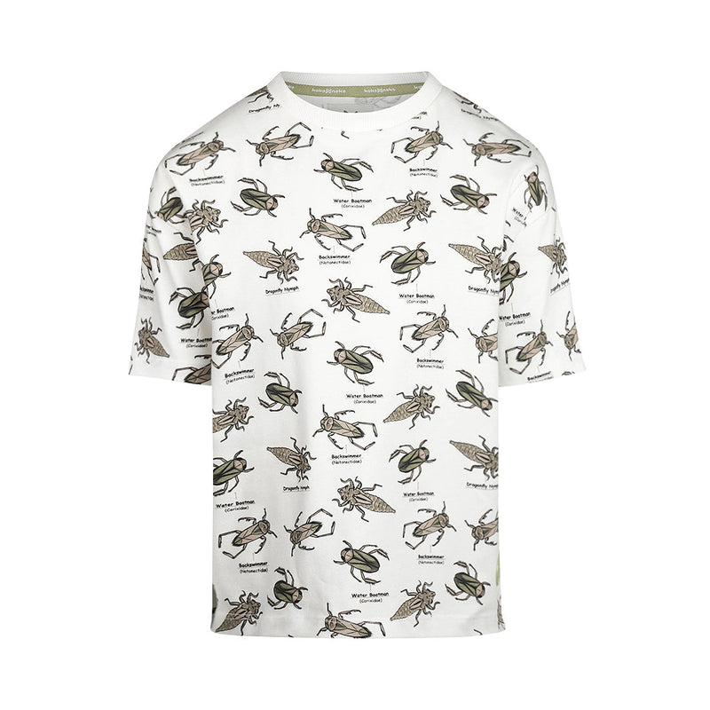 Jongens T-shirt ss loose fit dropped shoulder van Koko Noko in de kleur  Off white in maat 128.