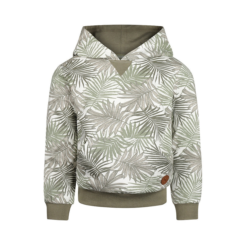 Jongens Sweater with hood van Koko Noko in de kleur Light faded green in maat 128.