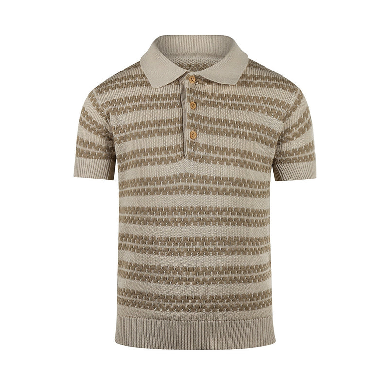 Jongens Polo ss van Koko Noko in de kleur Taupe in maat 128.