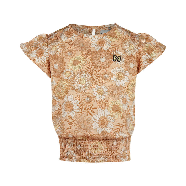 Meisjes Blouse ss van Koko Noko in de kleur Peach in maat 128.