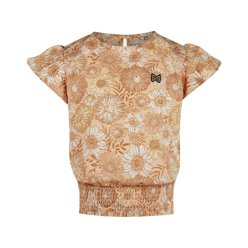 Meisjes Blouse ss van Koko Noko in de kleur Peach in maat 128.