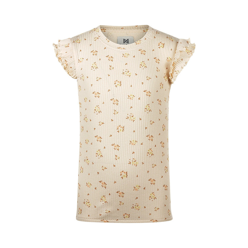 Meisjes T-shirt ss van Koko Noko in de kleur Beige in maat 128.