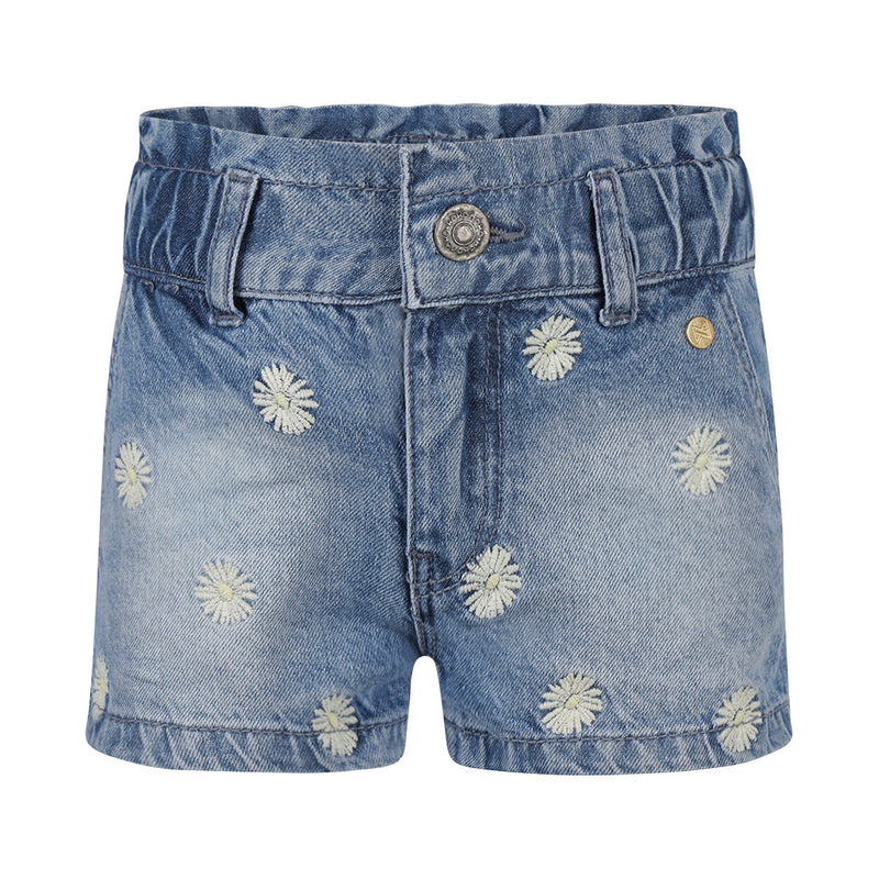 Meisjes Jeans shorts van Koko Noko in de kleur Blue jeans in maat 128.