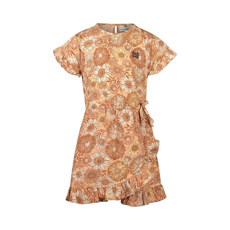 Meisjes Dress ss van Koko Noko in de kleur Peach in maat 128.