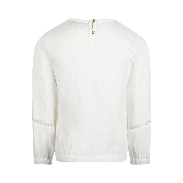Meisjes Blouse ls van Koko Noko in de kleur  Off white in maat 128.