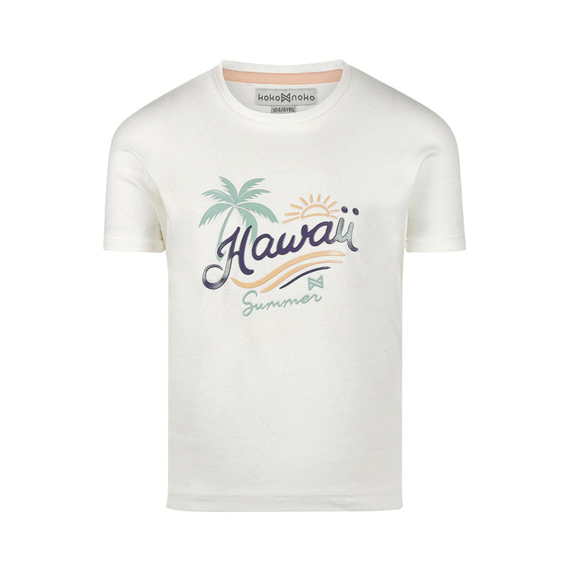Meisjes T-shirt ss loose fit van Koko Noko in de kleur  Off white in maat 128.