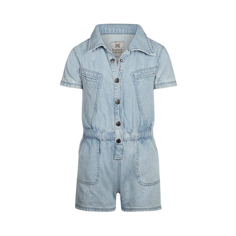 Meisjes Jeans jumpsuit short van  in de kleur Blue jeans in maat 128.
