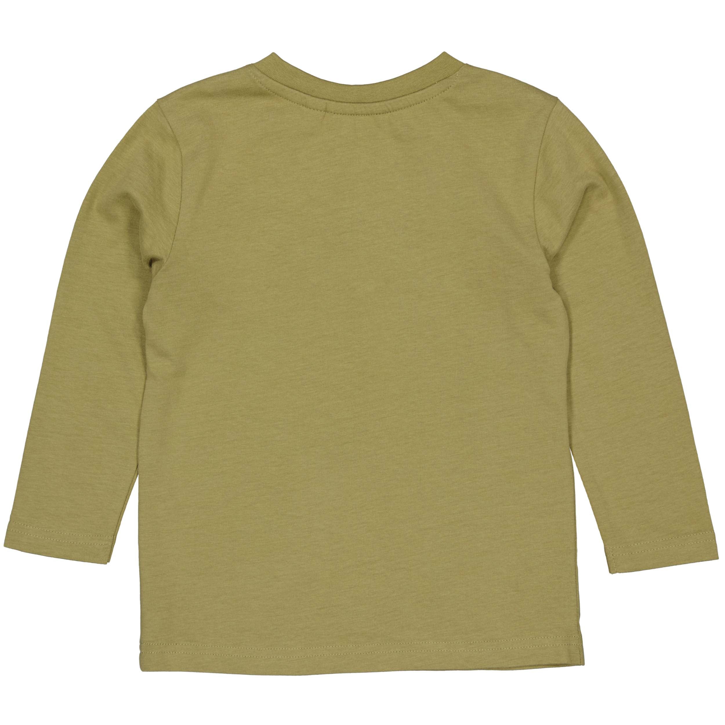 Jongens Shirt PABLOLW241 van Little Levv in de kleur Olive in maat 128.