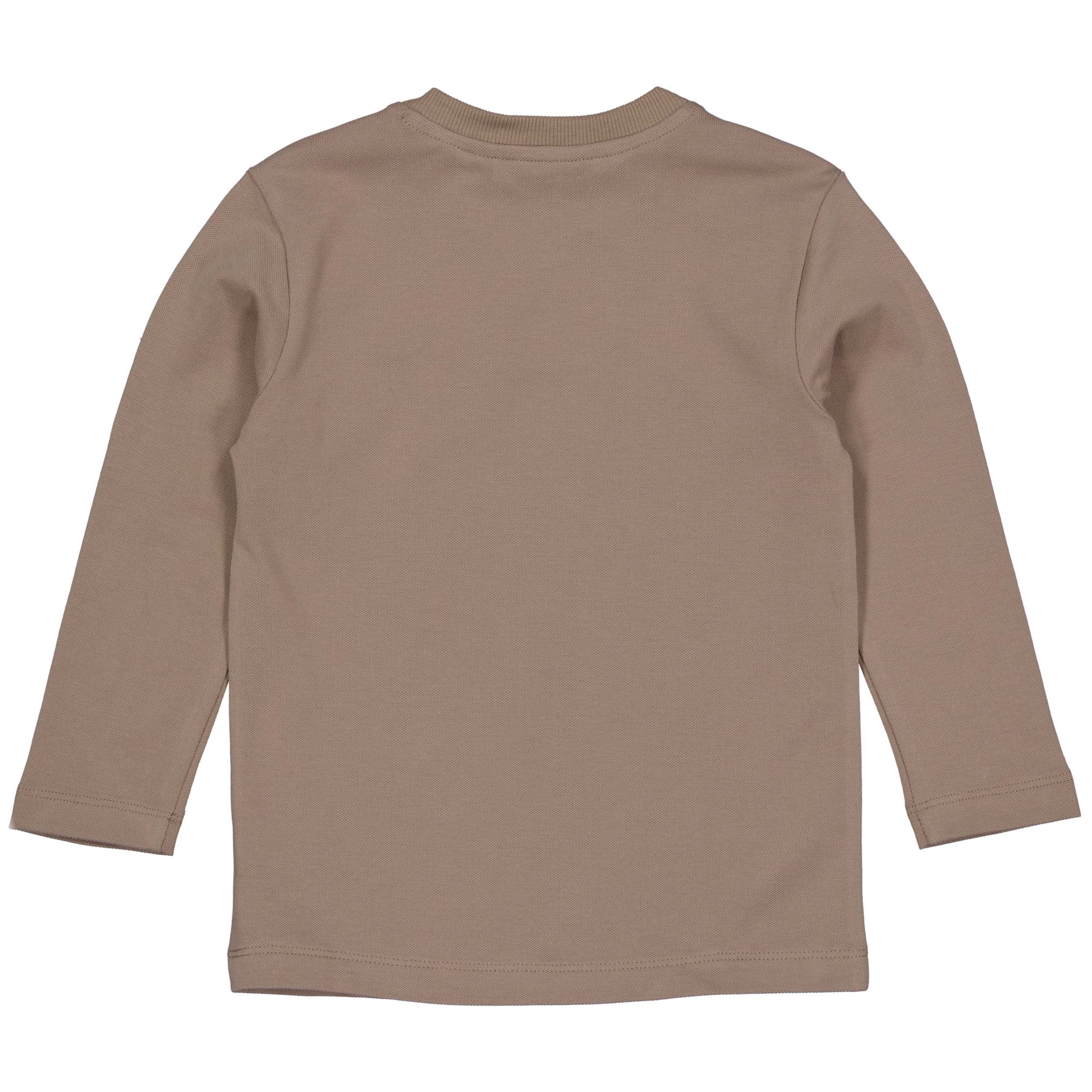 Jongens Shirt PACOLW241 van Little Levv in de kleur Dark Taupe in maat 128.