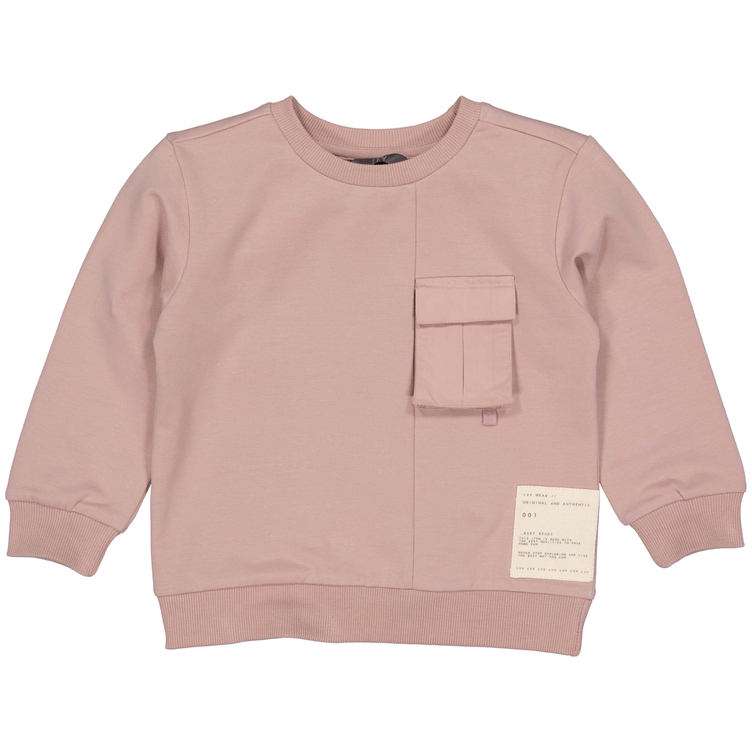 Jongens Sweater PANDERLW241 van Little Levv in de kleur Mauve in maat 128.