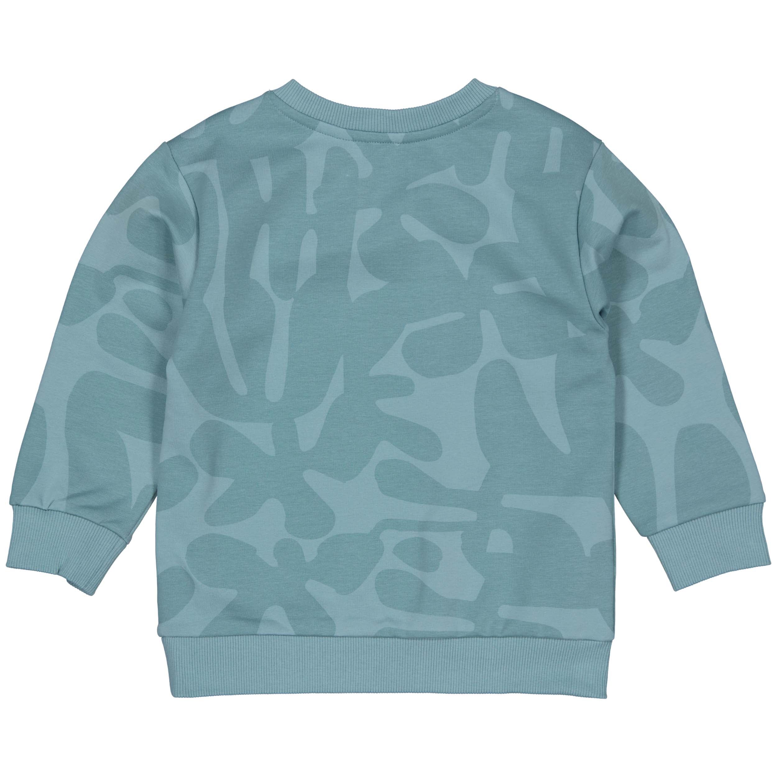 Jongens Sweater PARLEYLW242 van Little Levv in de kleur AOP Blue Sketch in maat 128.