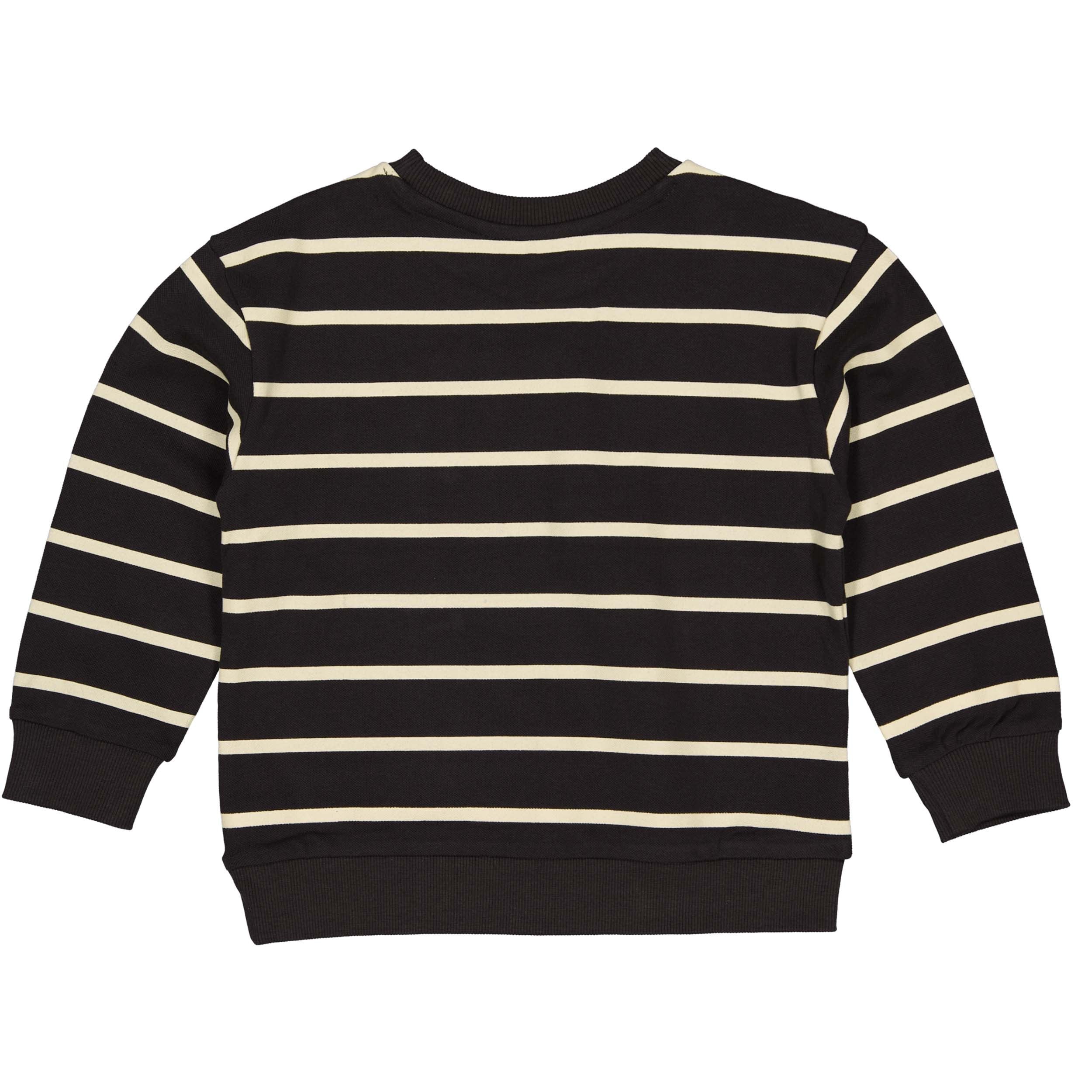 Jongens Sweater PARRYLW243 van Little Levv in de kleur AOP Grey Stripe in maat 128.