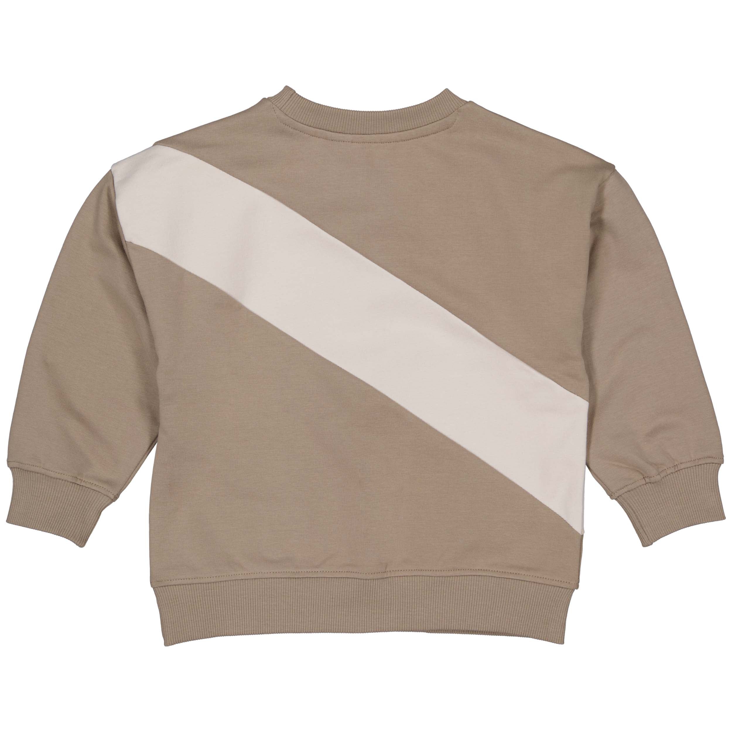 Jongens Sweater PARWINLW242 van Little Levv in de kleur Dark Taupe in maat 128.