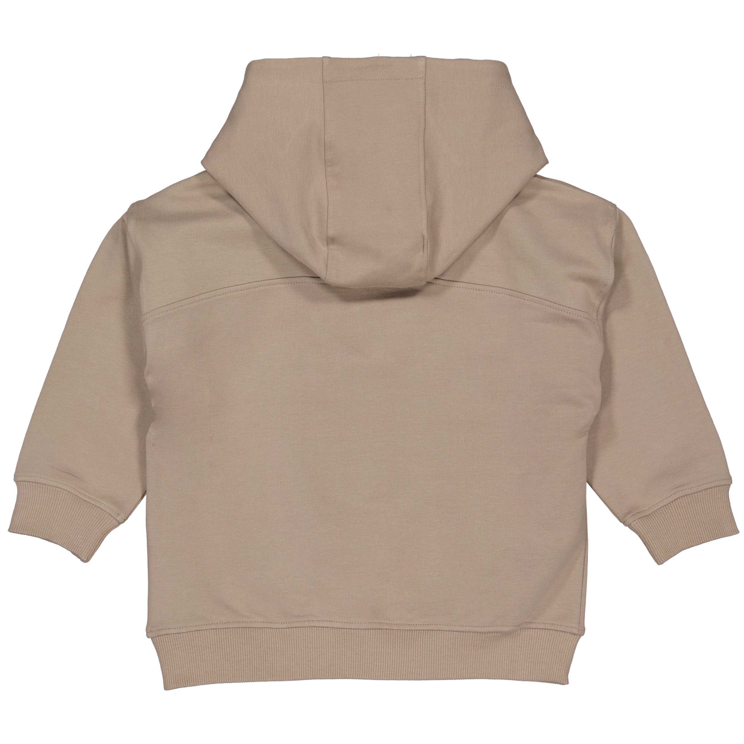 Jongens Sweater PECKLW242 van Little Levv in de kleur Dark Taupe in maat 128.