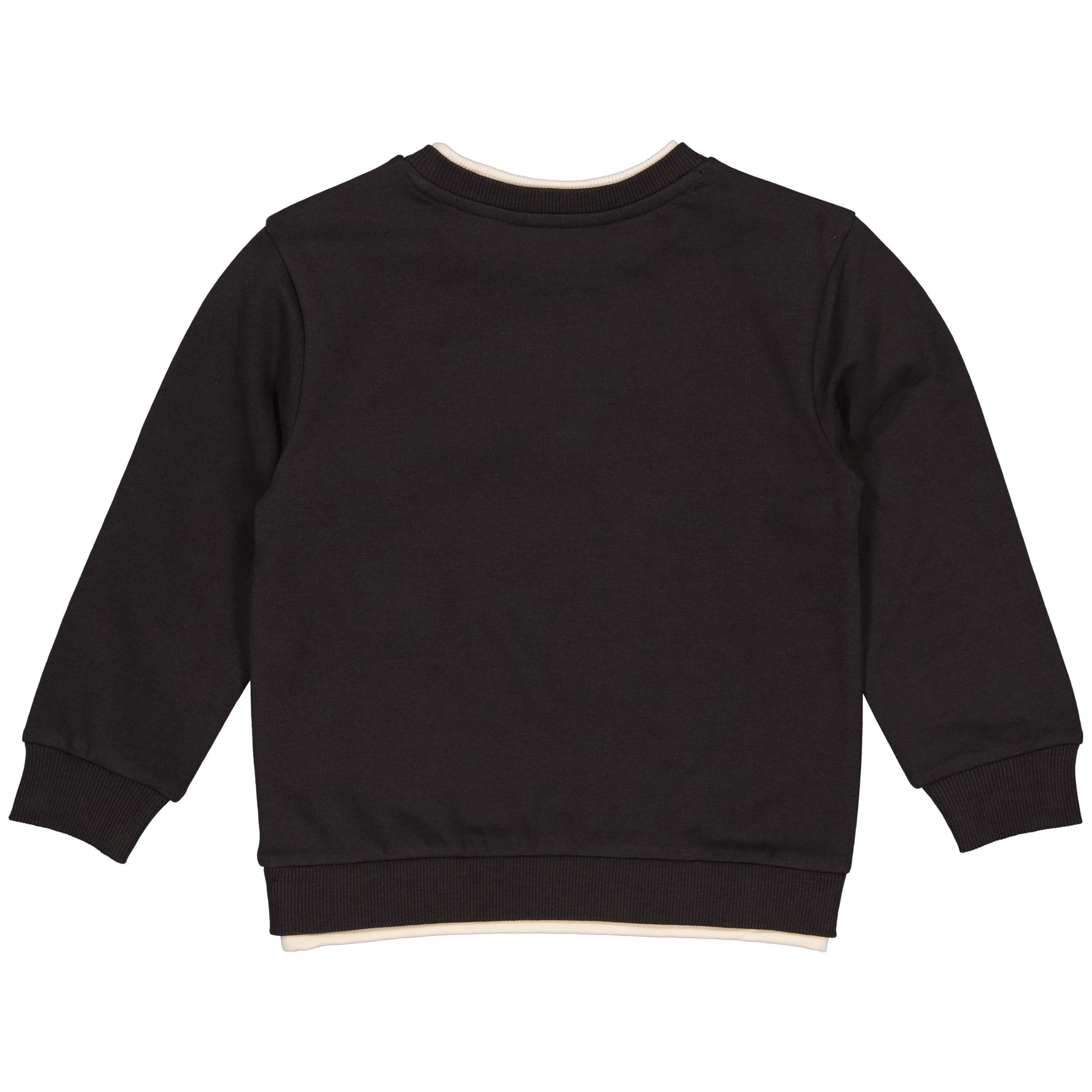 Jongens Sweater PERRYLW243 van Little Levv in de kleur Dark Grey in maat 128.