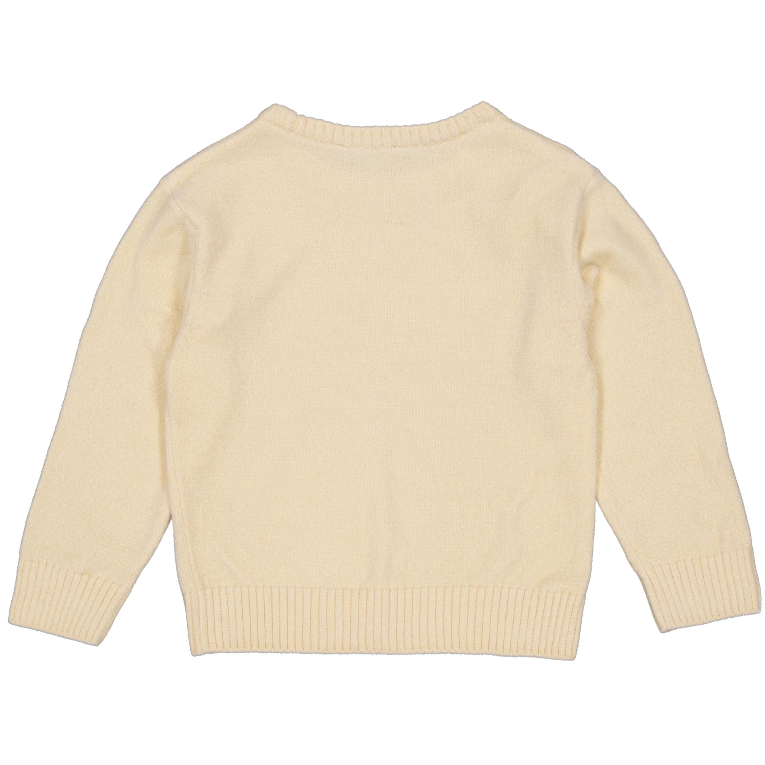 Jongens Knitted Sweater PHYLW243 van Little Levv in de kleur Cream in maat 128.