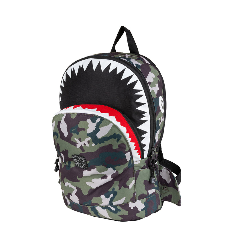 Pick & Pack Rugzak Boys - Shark Shape Backpack M - Camo