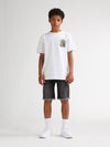 Jongens T-Shirt SS Classic Print van Petrol in de kleur Bright White in maat 176.