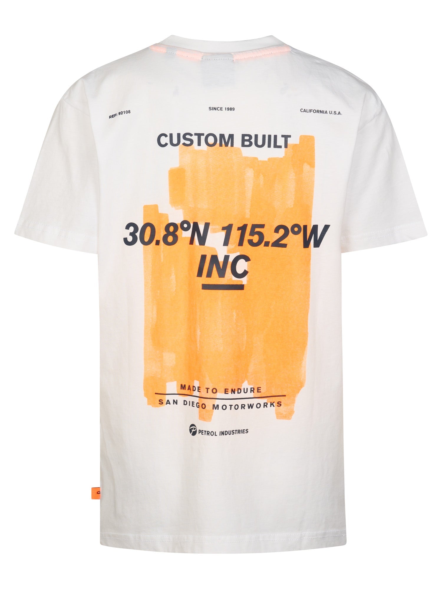 Jongens T-Shirt SS Classic Print van Petrol in de kleur Bright White in maat 176.
