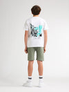 Jongens T-Shirt SS Classic Print van Petrol in de kleur Bright White in maat 176.