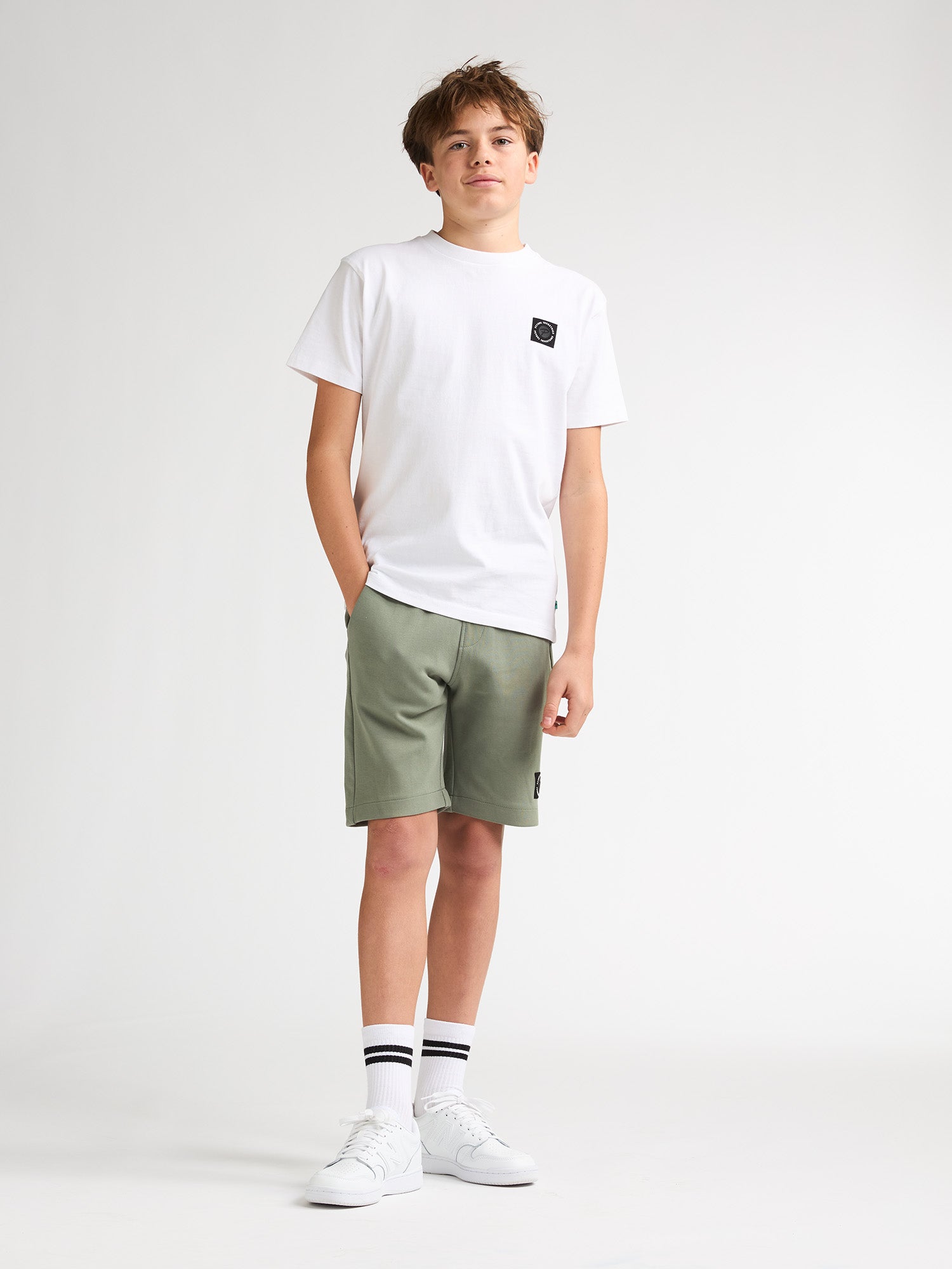 Jongens T-Shirt SS Classic Print van Petrol in de kleur Bright White in maat 176.