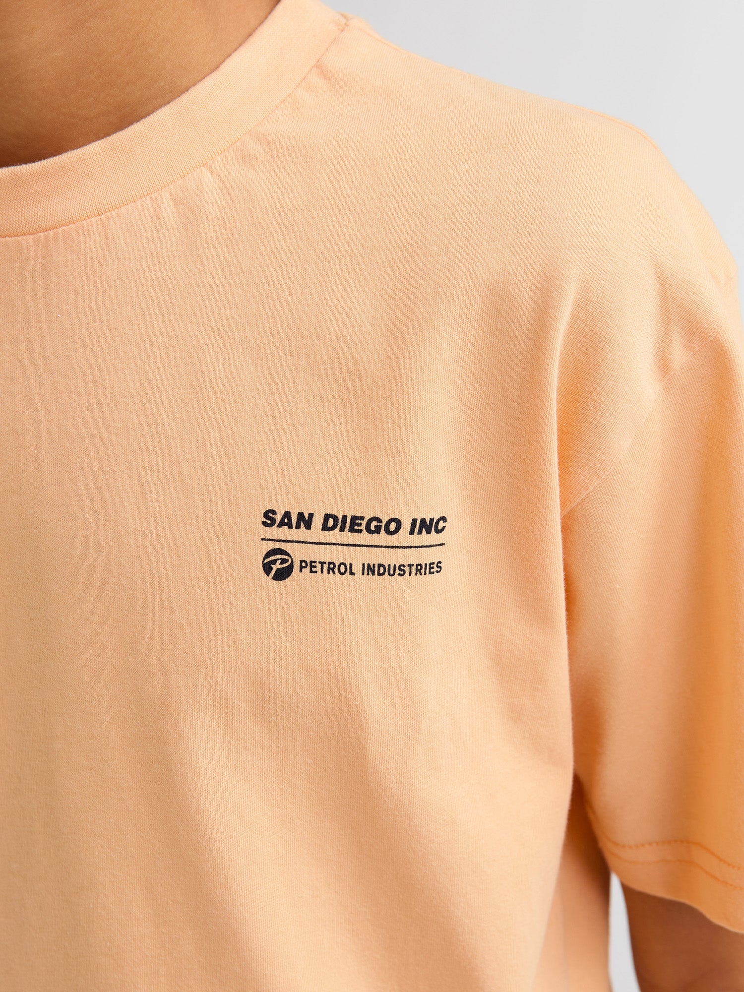 Jongens T-Shirt SS Classic Print van Petrol in de kleur Tropical Orange in maat 176.