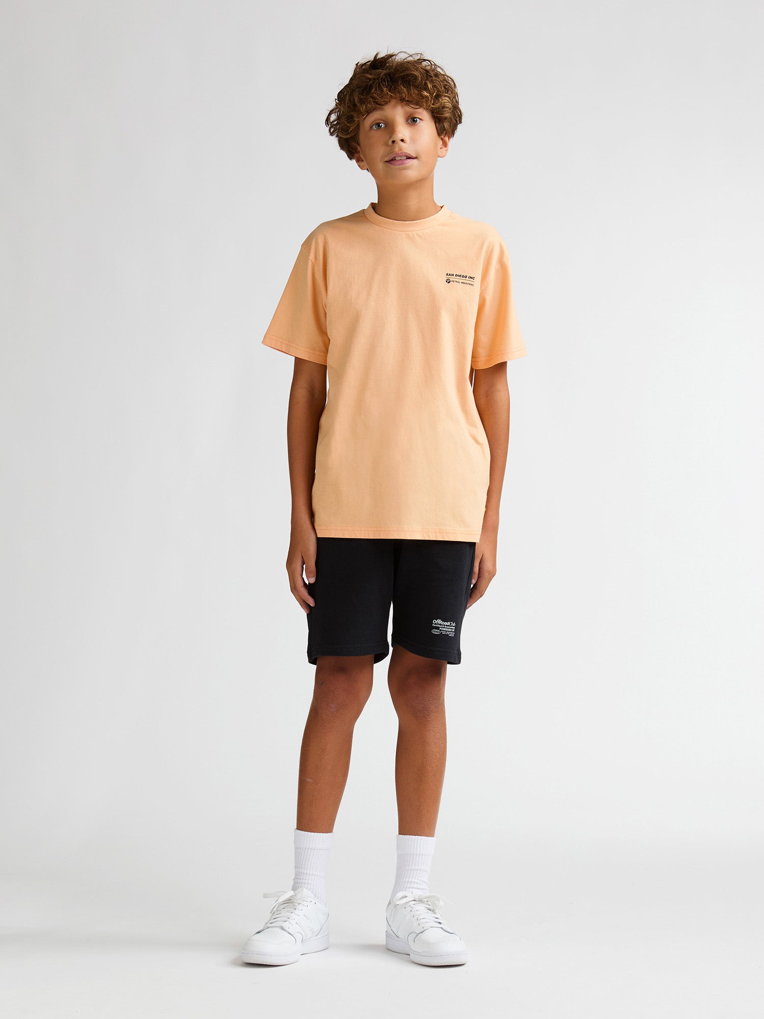 Jongens T-Shirt SS Classic Print van Petrol in de kleur Tropical Orange in maat 176.