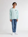 Jongens Sweater Round Neck van Petrol in de kleur Cool Mint in maat 176.