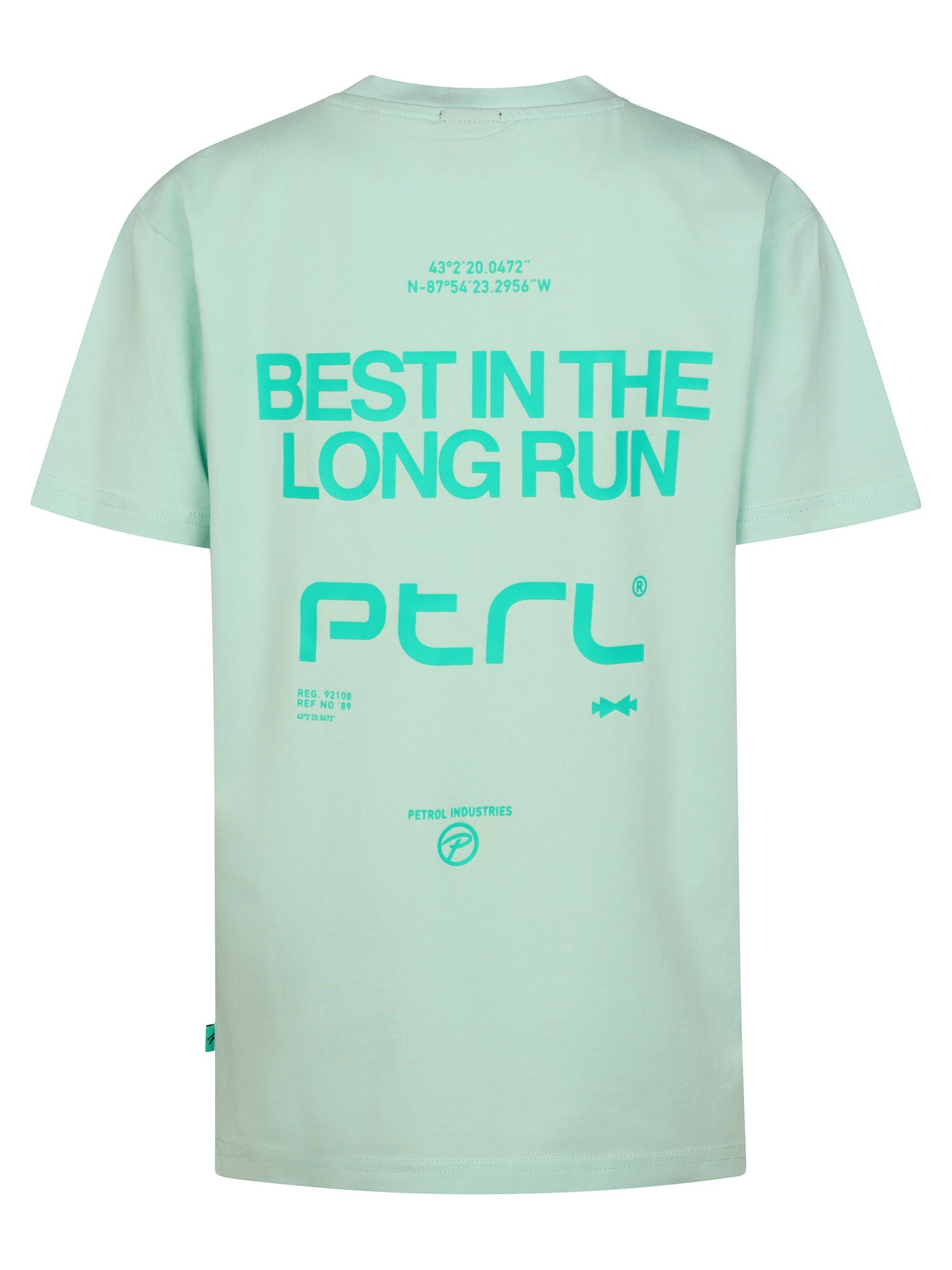 Jongens T-Shirt SS Classic Print van Petrol in de kleur Cool Mint in maat 176.
