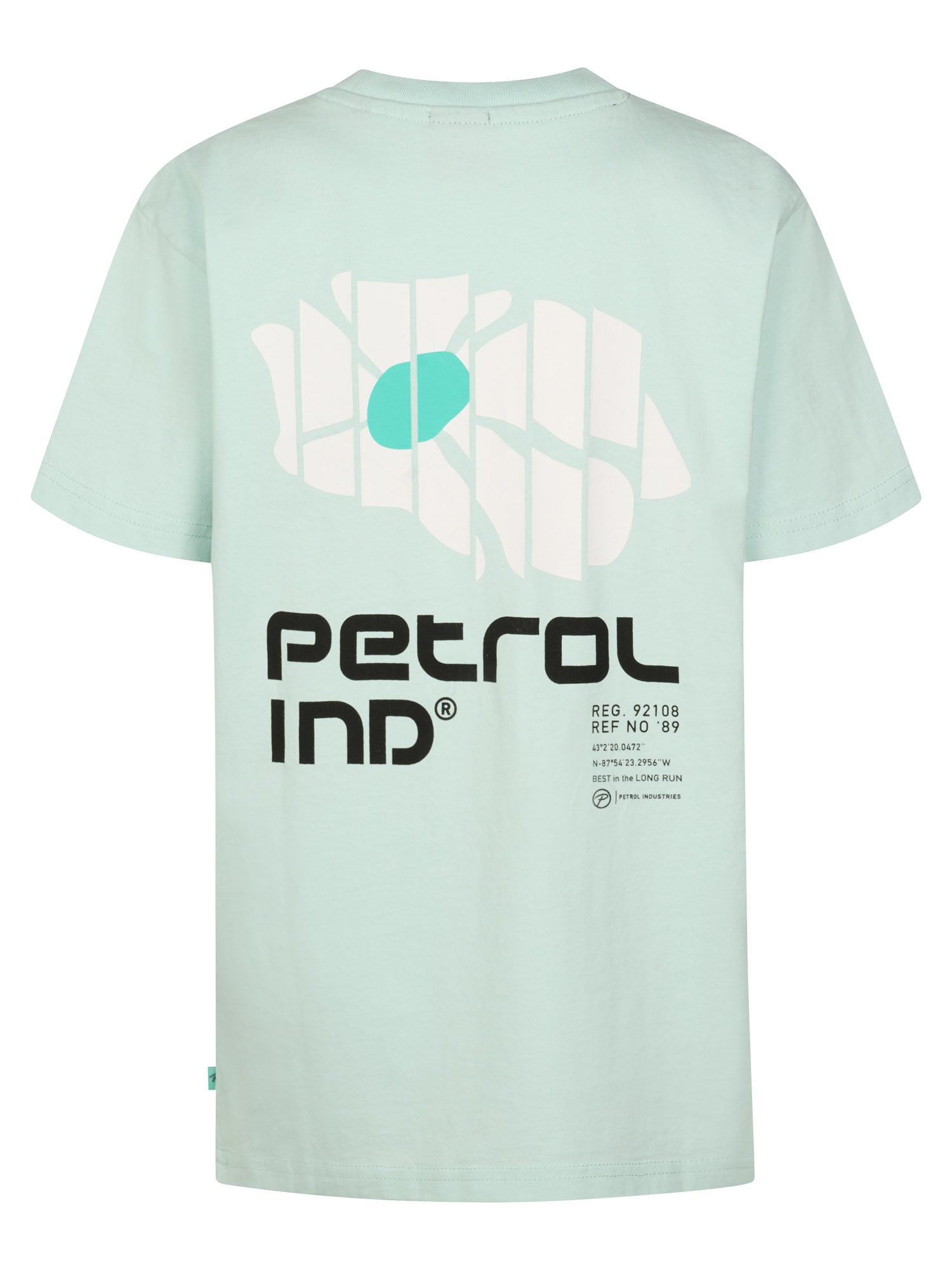 Jongens T-Shirt SS Classic Print van Petrol in de kleur Cool Mint in maat 176.