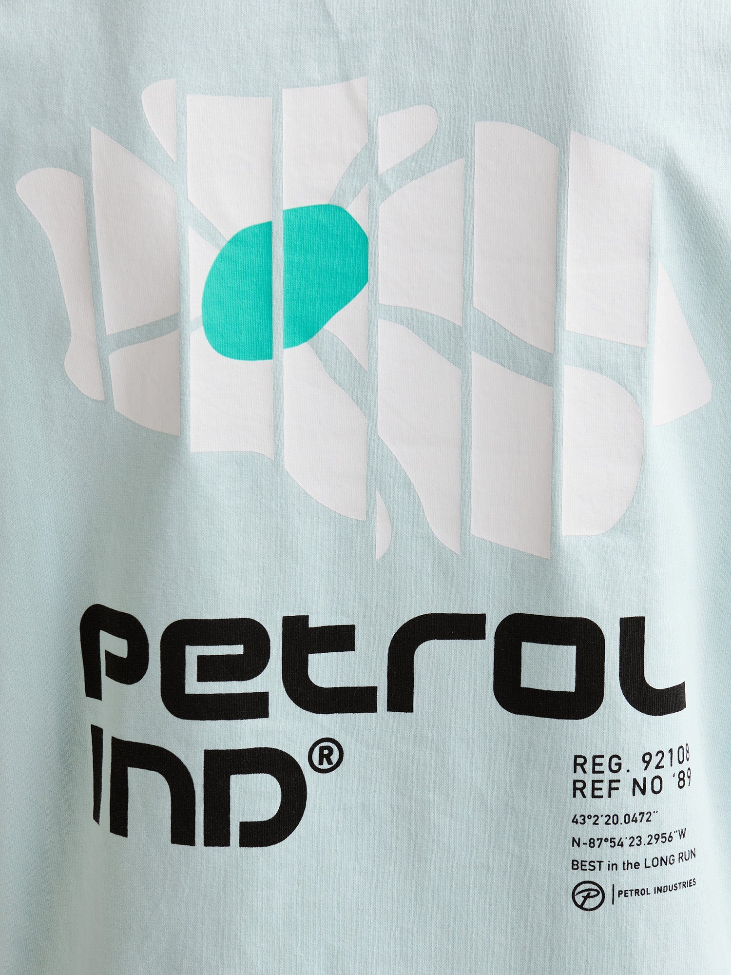 Jongens T-Shirt SS Classic Print van Petrol in de kleur Cool Mint in maat 176.