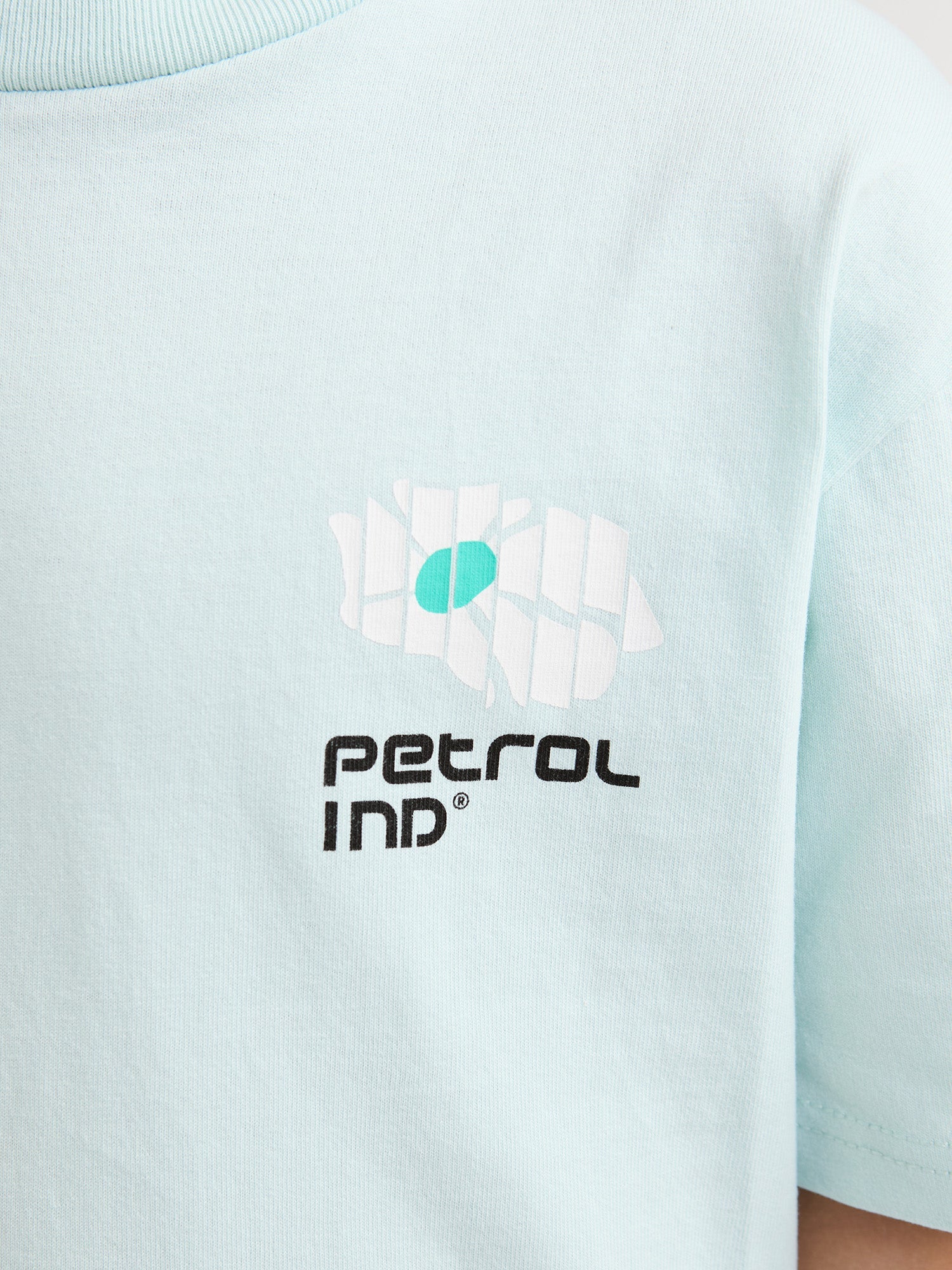 Jongens T-Shirt SS Classic Print van Petrol in de kleur Cool Mint in maat 176.