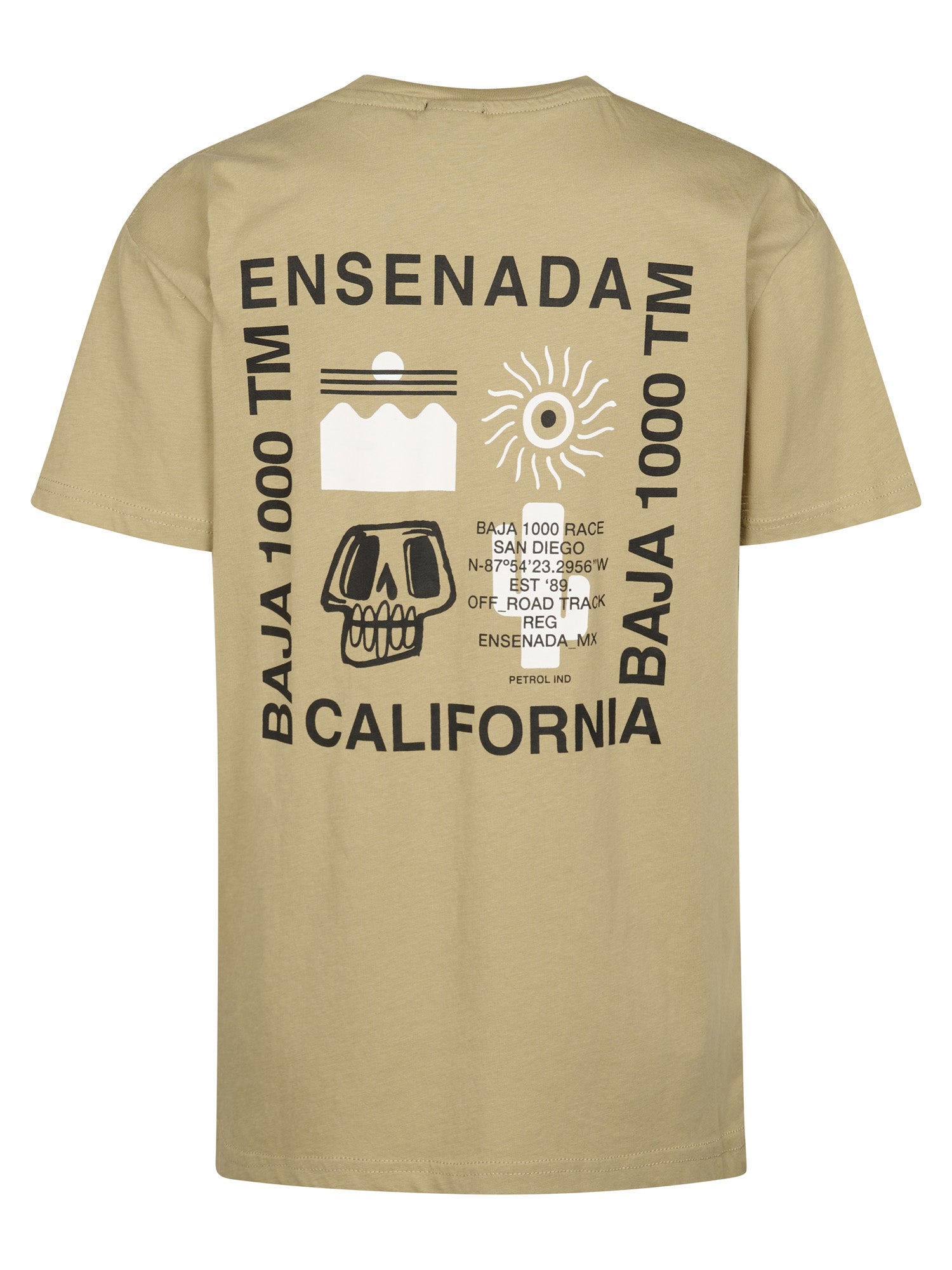 Jongens T-Shirt SS Classic Print van Petrol in de kleur Light Tan in maat 176.