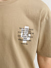 Jongens T-Shirt SS Classic Print van Petrol in de kleur Light Tan in maat 176.