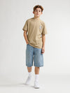 Jongens T-Shirt SS Classic Print van Petrol in de kleur Light Tan in maat 176.