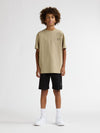 Jongens T-Shirt SS Classic Print van Petrol in de kleur Light Tan in maat 176.