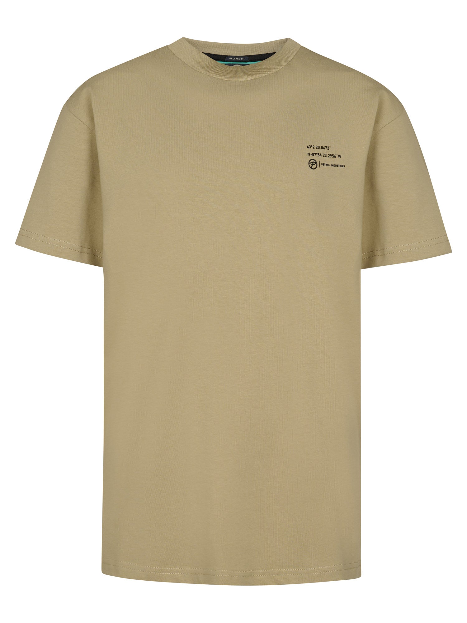Jongens T-Shirt SS Classic Print van Petrol in de kleur Light Tan in maat 176.